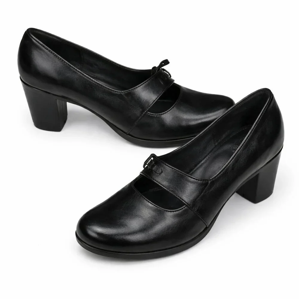 DANSKO Tara Leather Mary Jane Black Heels Shoes Size 40 (US Size 9.5-10)
